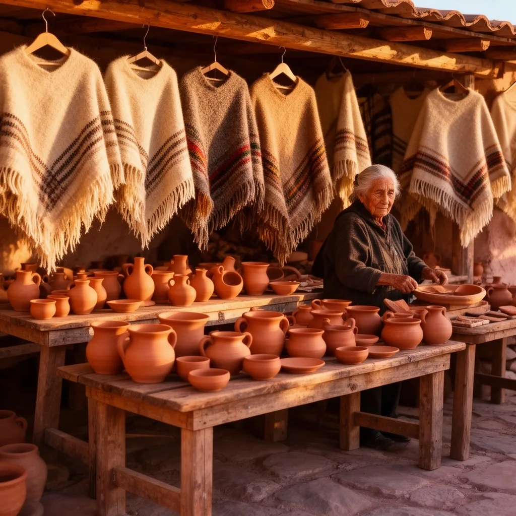 Puesto de artesanías en un pueblo del norte argentino