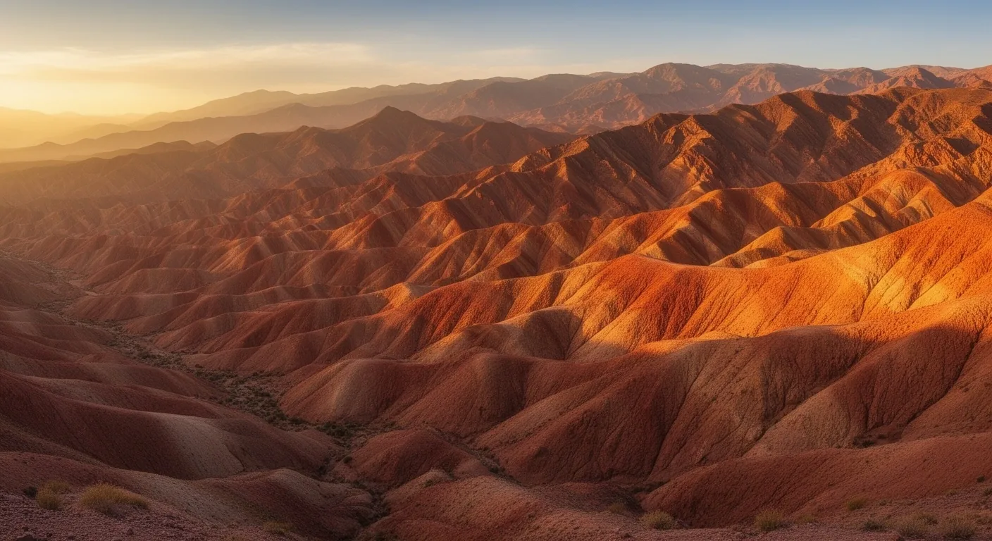 Paisaje de la Quebrada de Humahuaca al atardecer