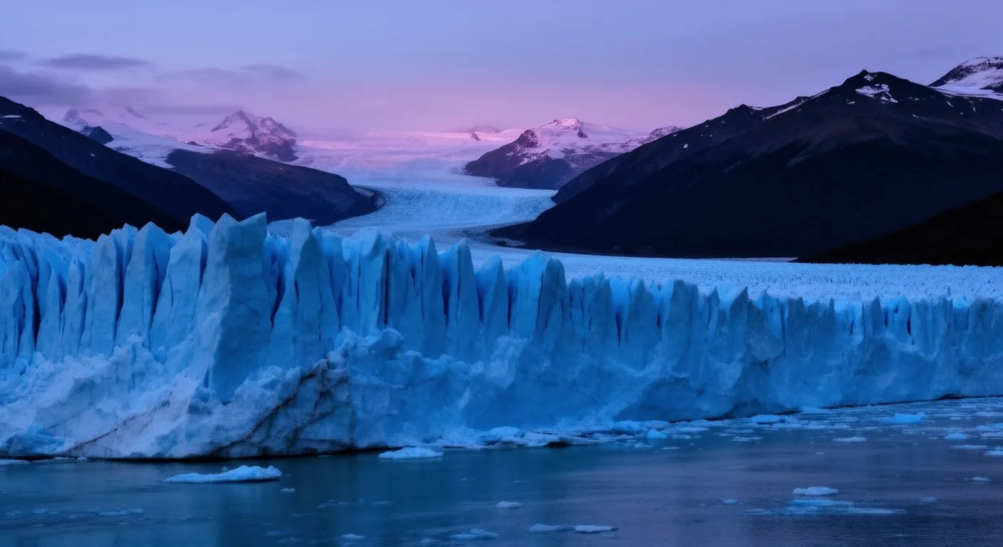 Valle patagónico al anochecer