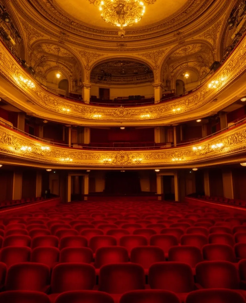 Interior de un teatro clásico argentino con butacas de terciopelo rojo