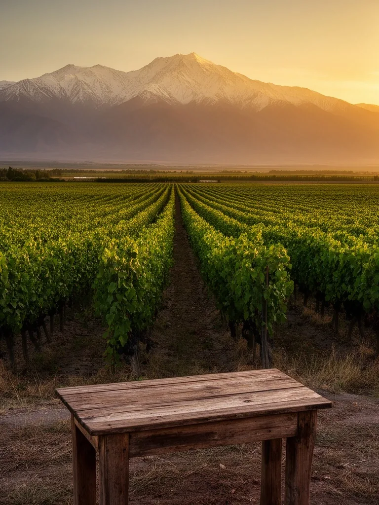Viñedos de Mendoza al pie de la cordillera